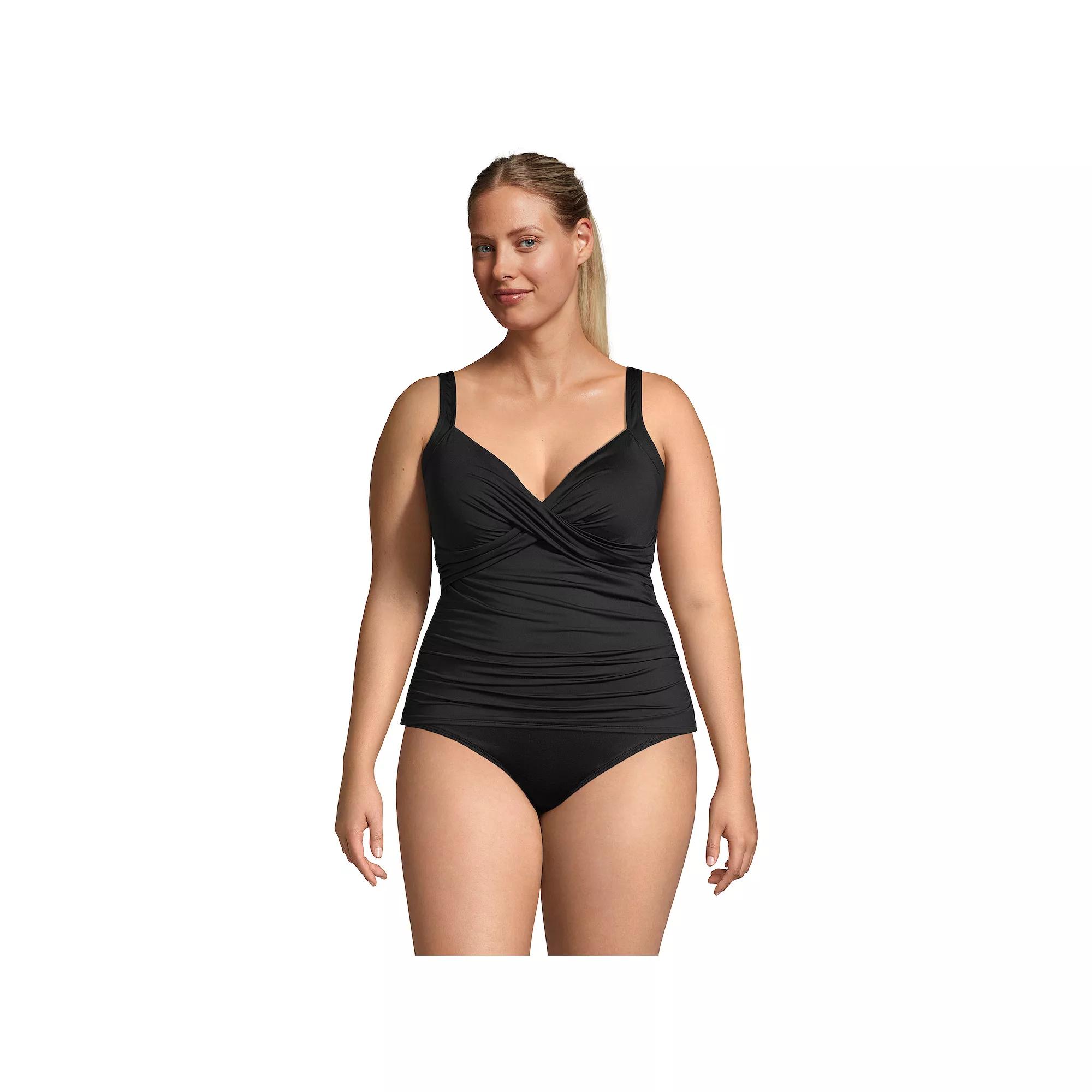 Women's Lands' End Surplice Underwire Tankini Swimsuit Top,  Product Image