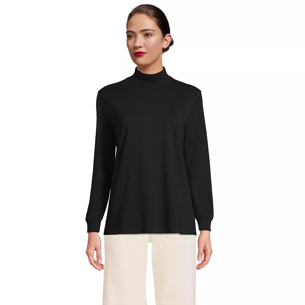 Women's Lands' End Long Sleeve Super T Mockneck Top,  Product Image