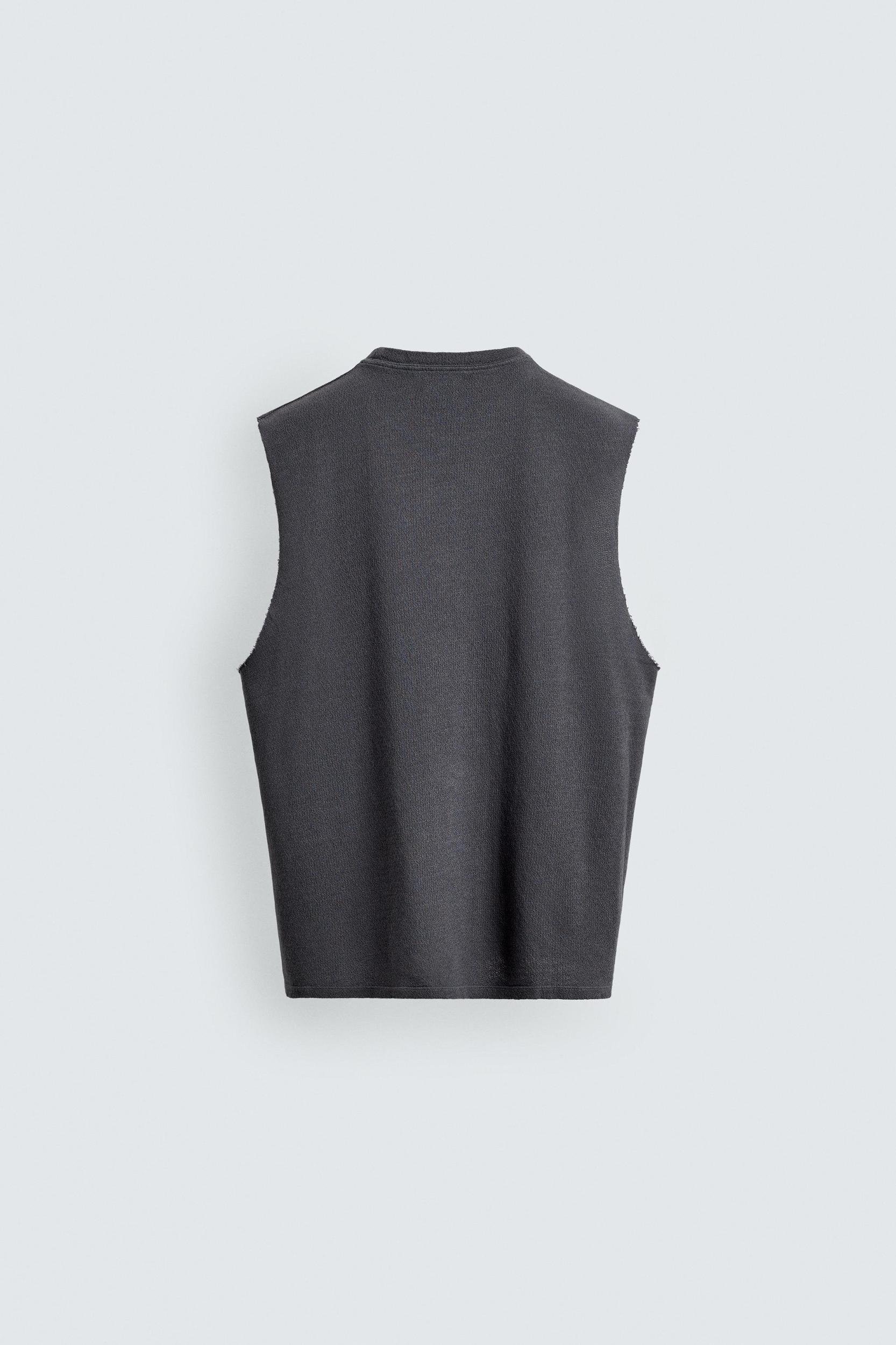 WASHED KNIT PRINTED TANK TOP Product Image