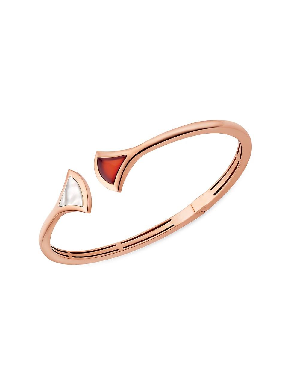 Womens Divas Dream 18K Rose Gold, Carnelian & Mother-Of-Pearl Bracelet Product Image