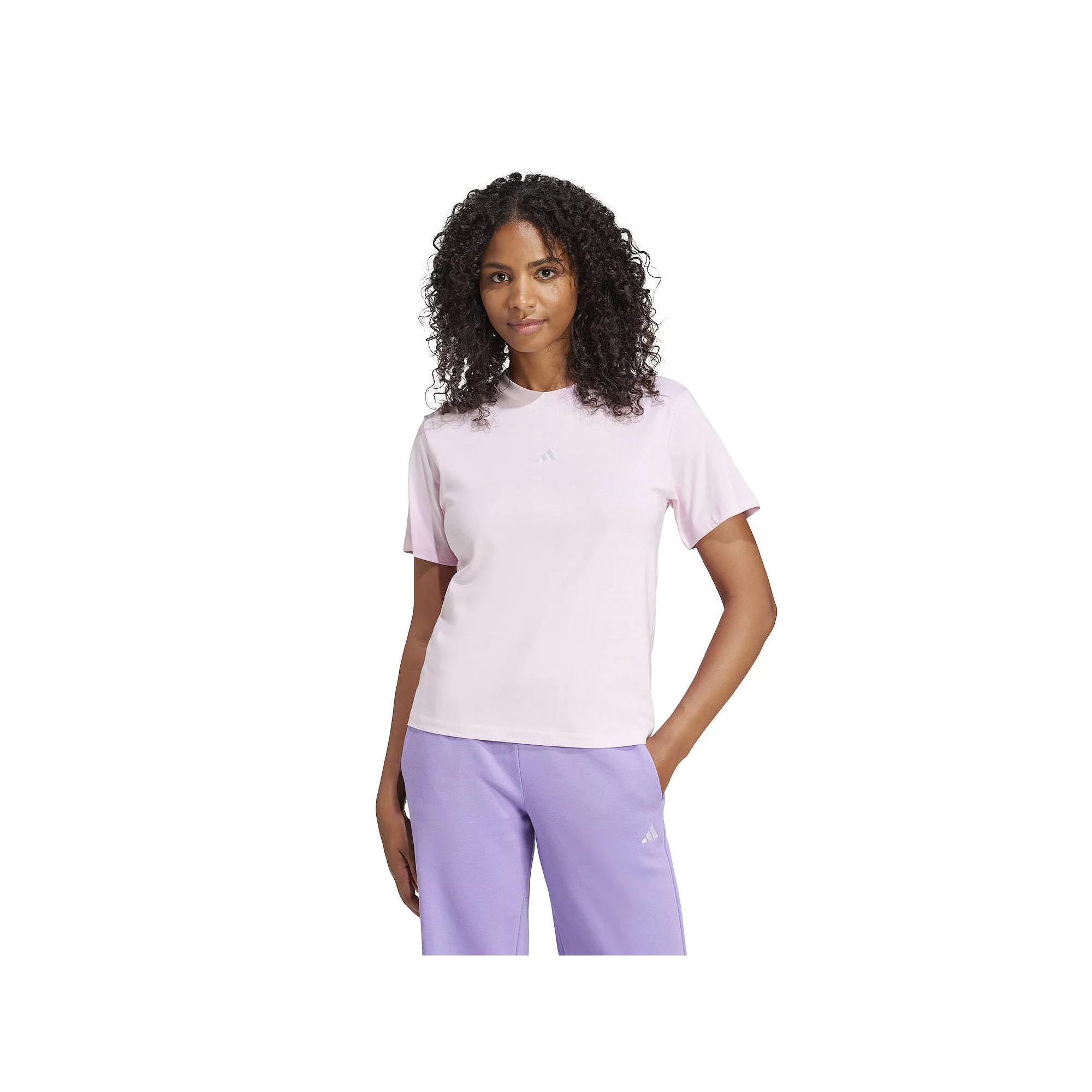 Women's adidas Essentials Small Logo Cotton T-Shirt, Clear Pink Product Image