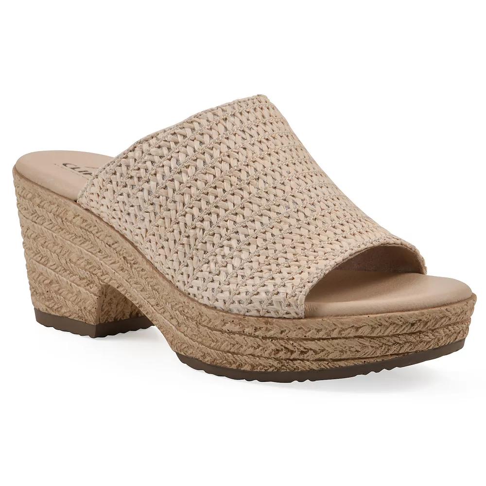 Cliffs by White Mountain Biando Women's Wedge Sandals, Size: 8 Medium, Natural Raffia Product Image