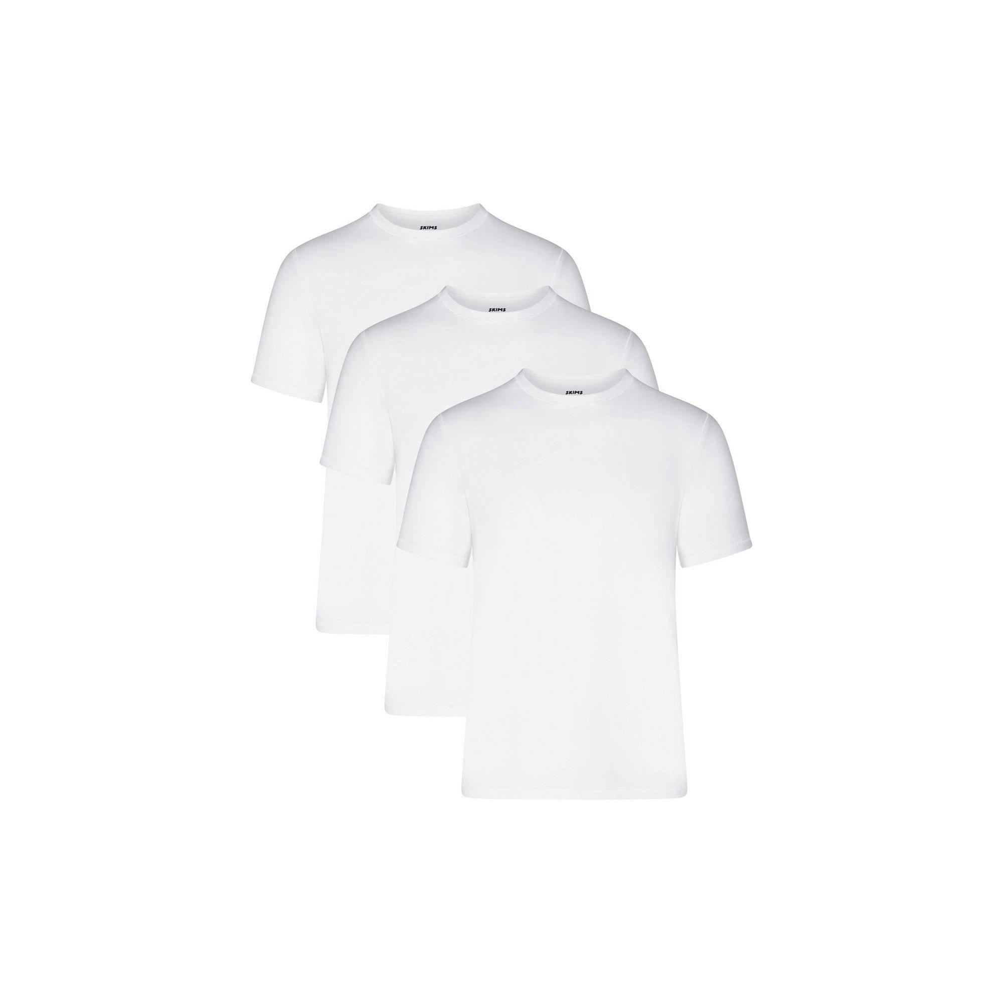 SKIMS STRETCH MENS T-SHIRT 3-PACK | CHALK Product Image