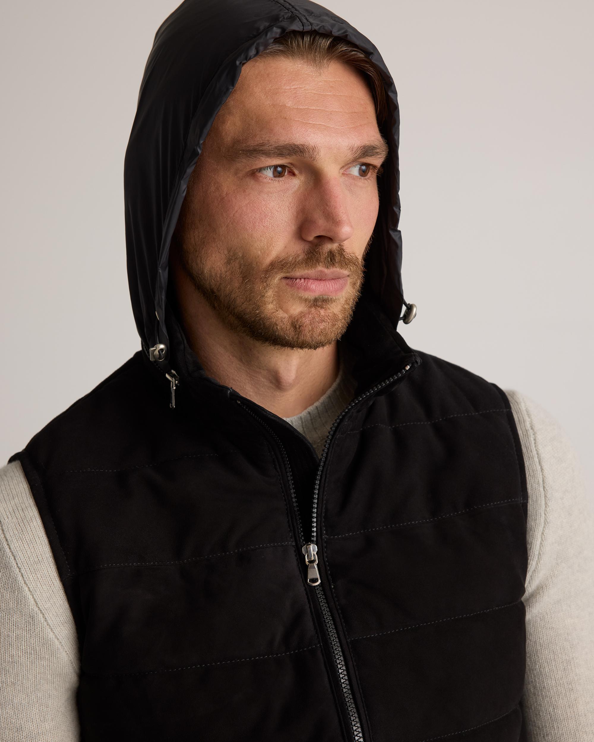 Quince | Men's 100% Suede Puffer Vest Leather Product Image
