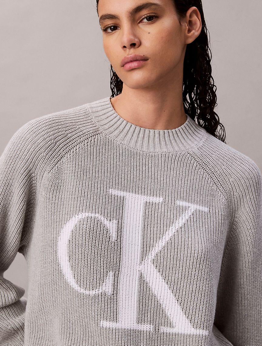 Smooth Cotton Monogram Rib Classic Sweater Product Image