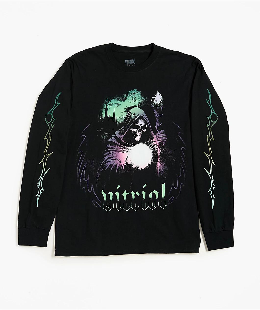 Vitriol Reaper Fantasy Black Long Sleeve T-Shirt Product Image