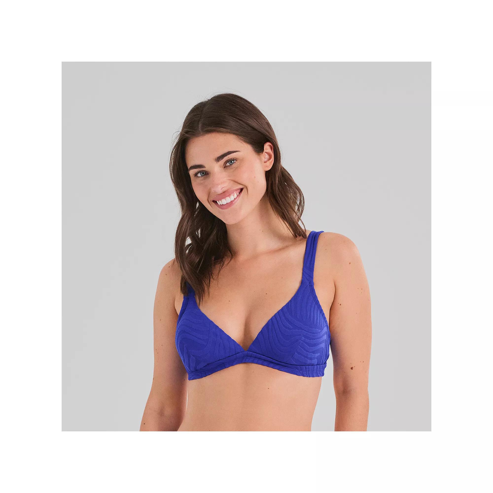 Women's Freshwater Banded Bralette Swim Top, Size: XXL, Zebra Blue Product Image