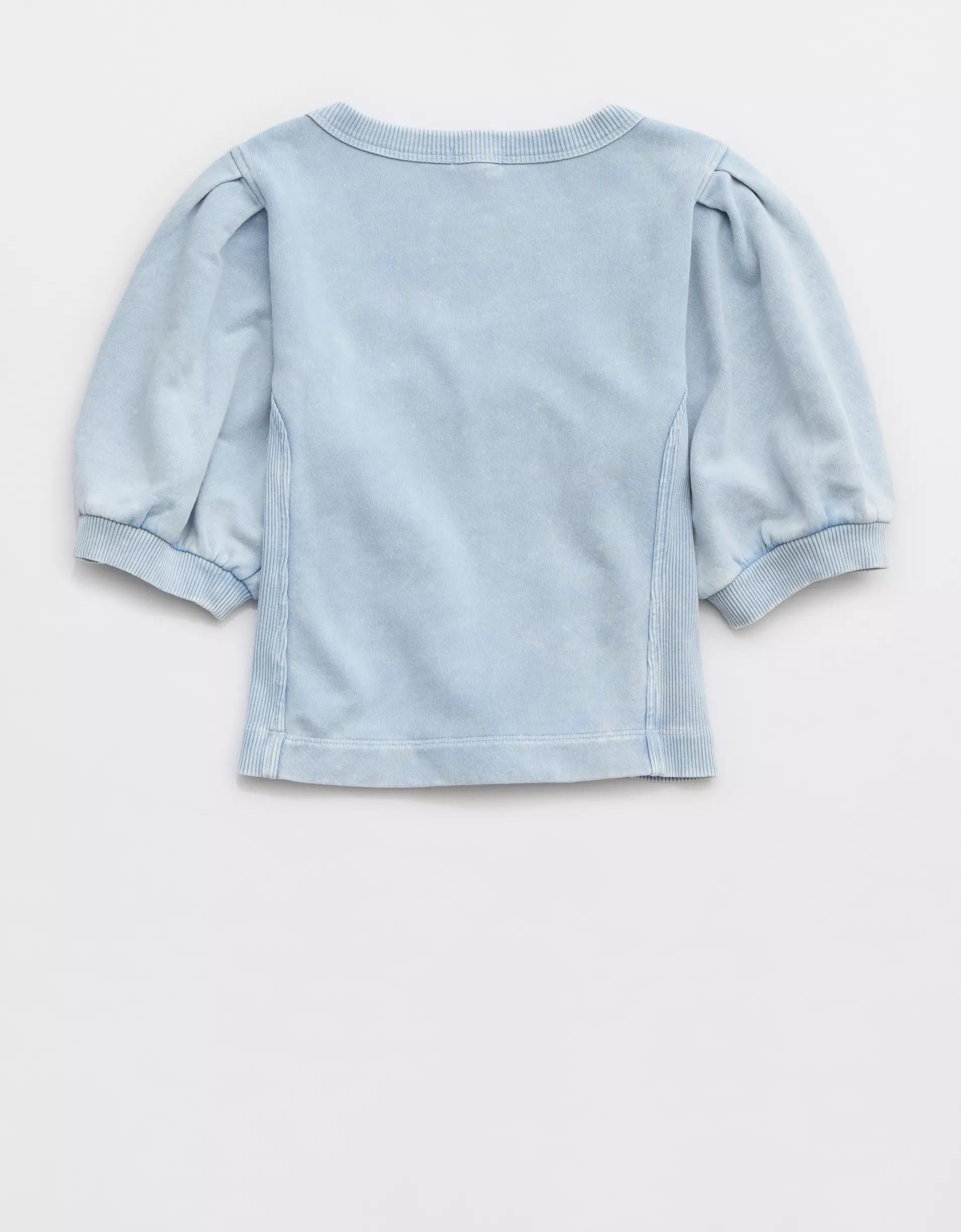 Aerie Seams Right Short Sleeve Sweatshirt Product Image