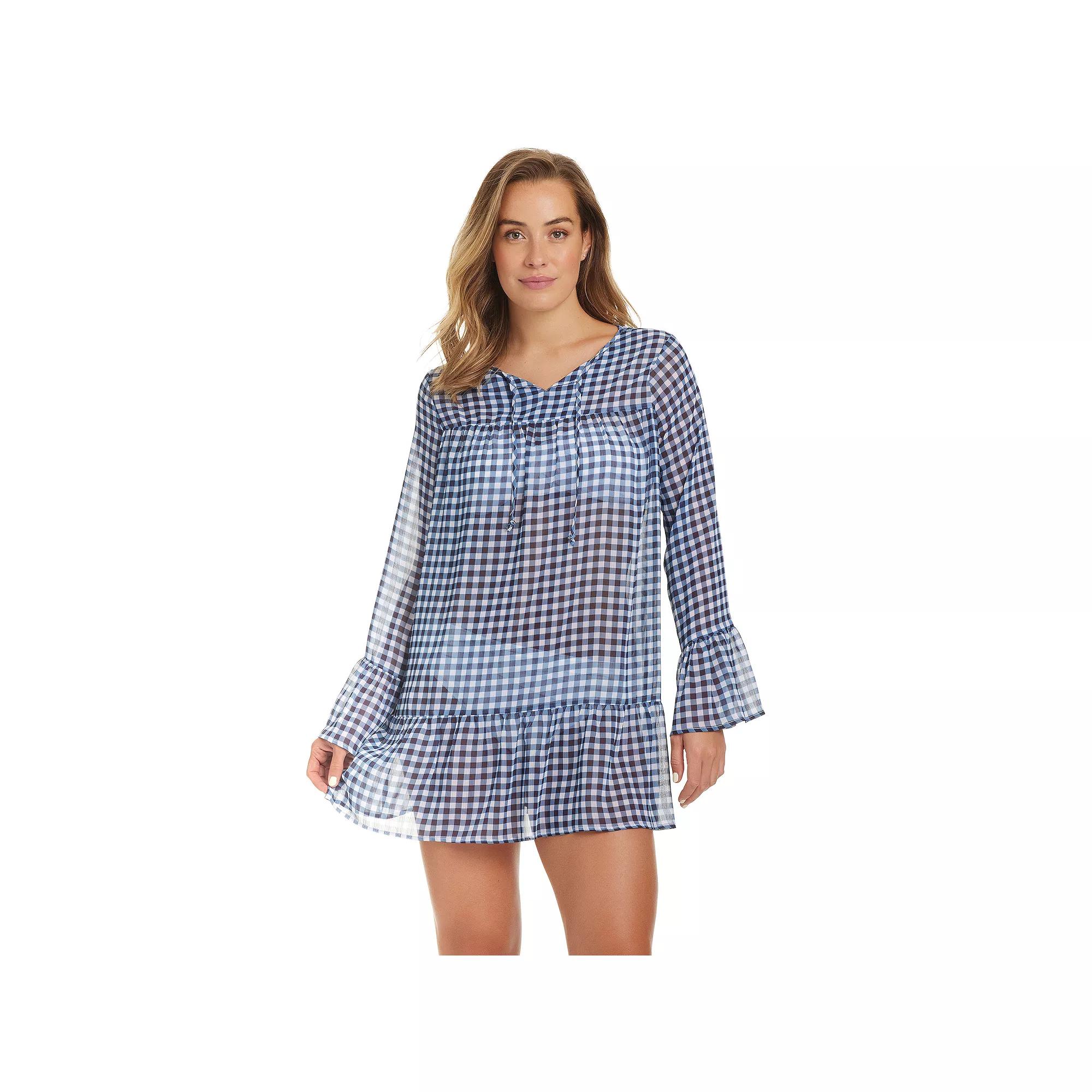 Women's Draper James Cover Up Dress, Size: Medium, Blue Gingham Product Image