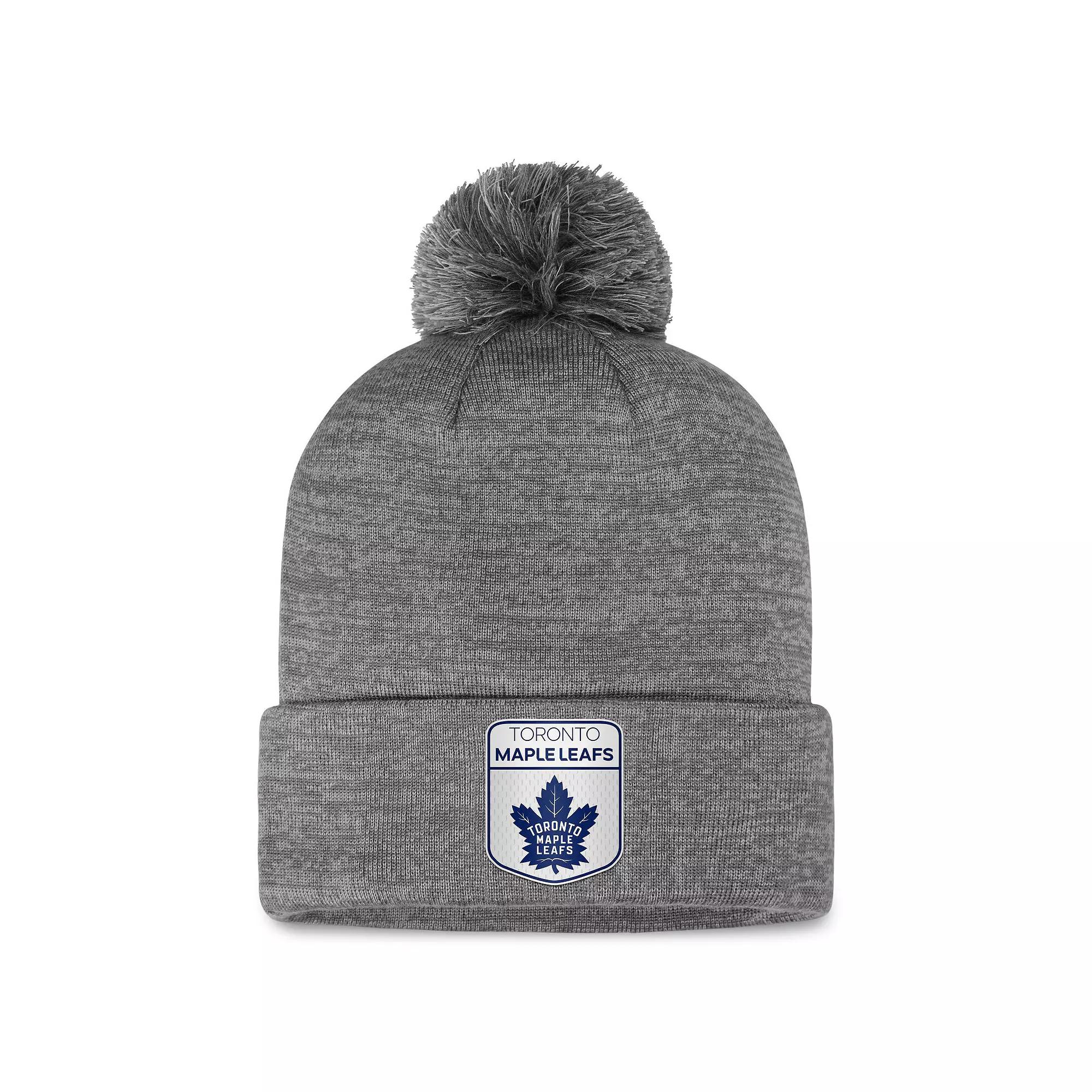 Men's Fanatics Branded Gray Vegas Golden Knights Authentic Pro Home Ice Cuffed Knit Hat with Pom, Lvk Grey Product Image