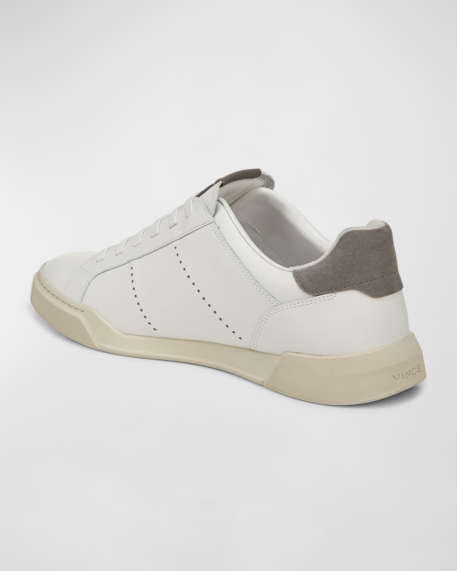 Men's Mixed Leather Low-Top Sneakers Product Image