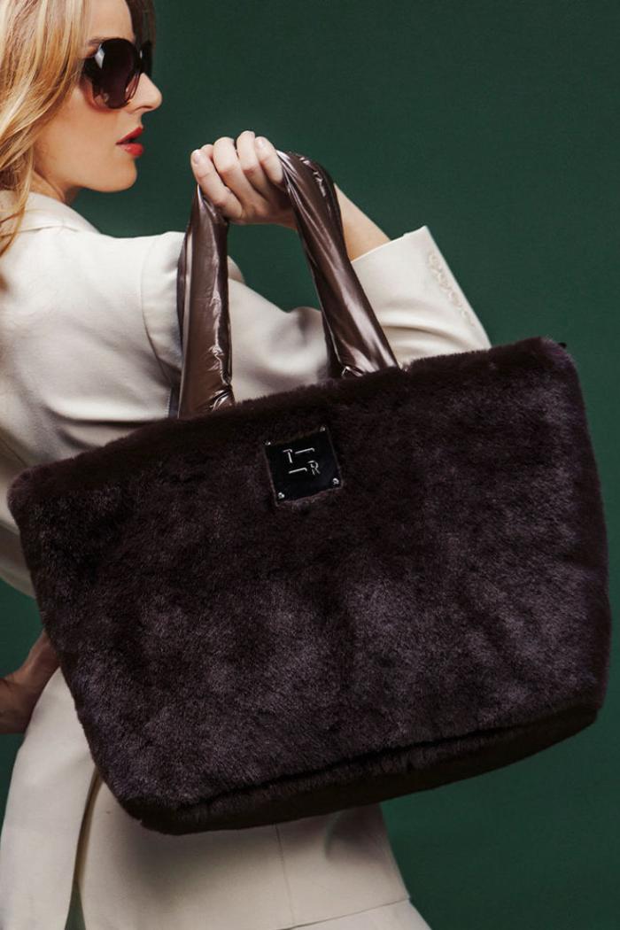 Duplex Reversible Faux Fur Tote Product Image