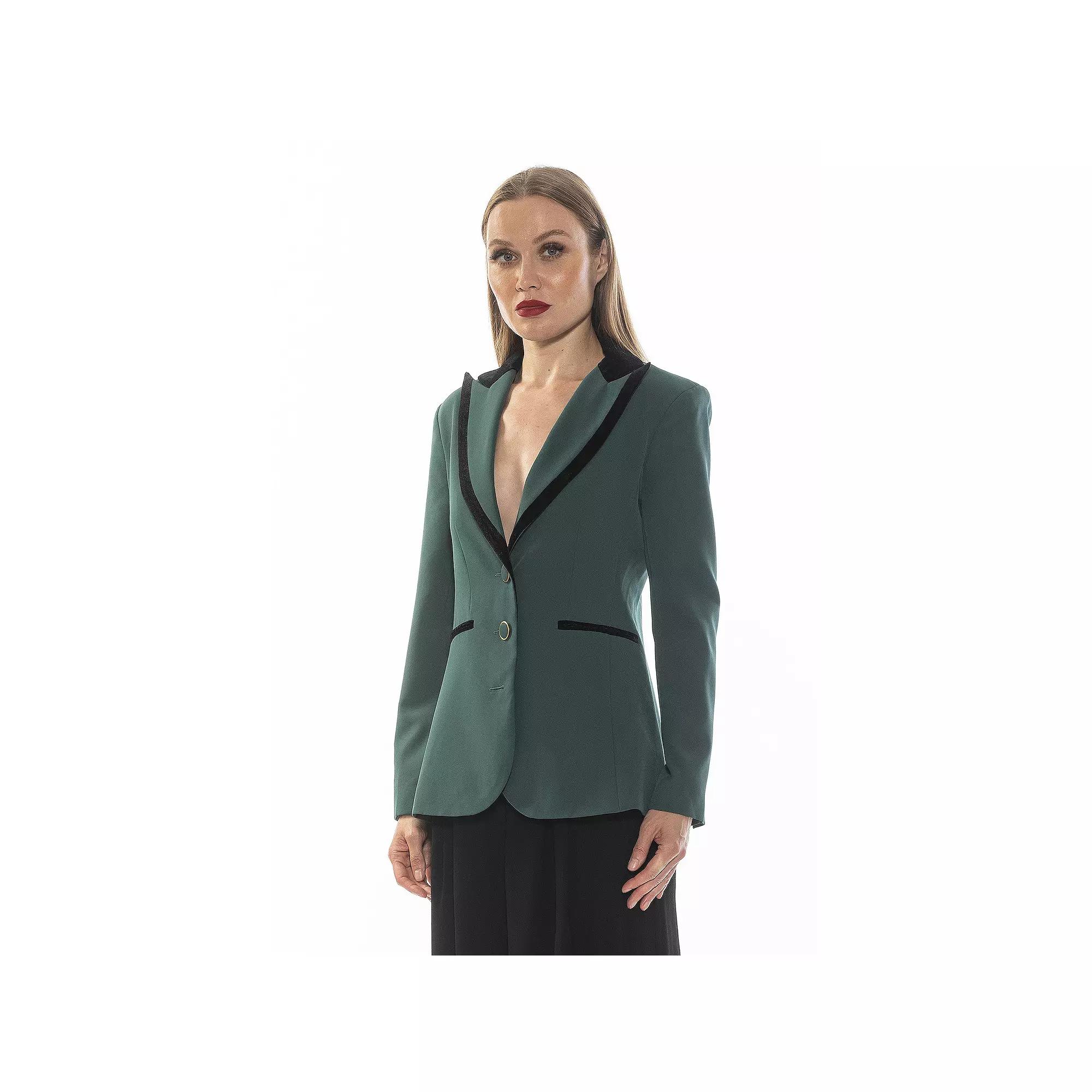 Women's ALEXIA ADMOR Reiss Long Sleeve Blazer With Contrast Collar,  Product Image