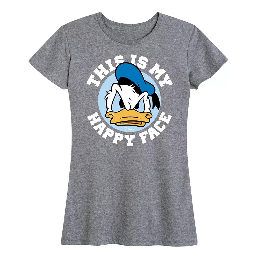 Disney's Donald Duck Women's This Is My Happy Face Graphic Tee,  Product Image