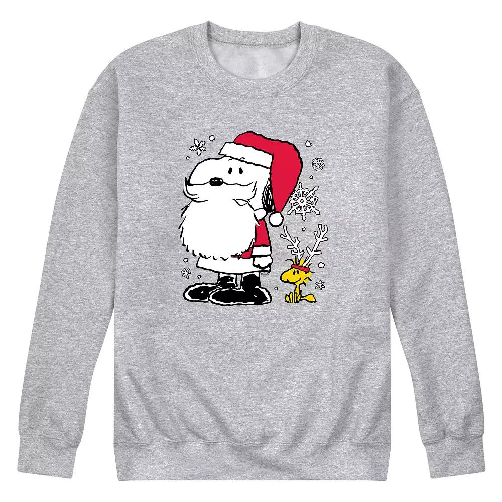 Men's Peanuts Snoopy Santa Reindeer Sweatshirt, Size: Medium, Gray Product Image