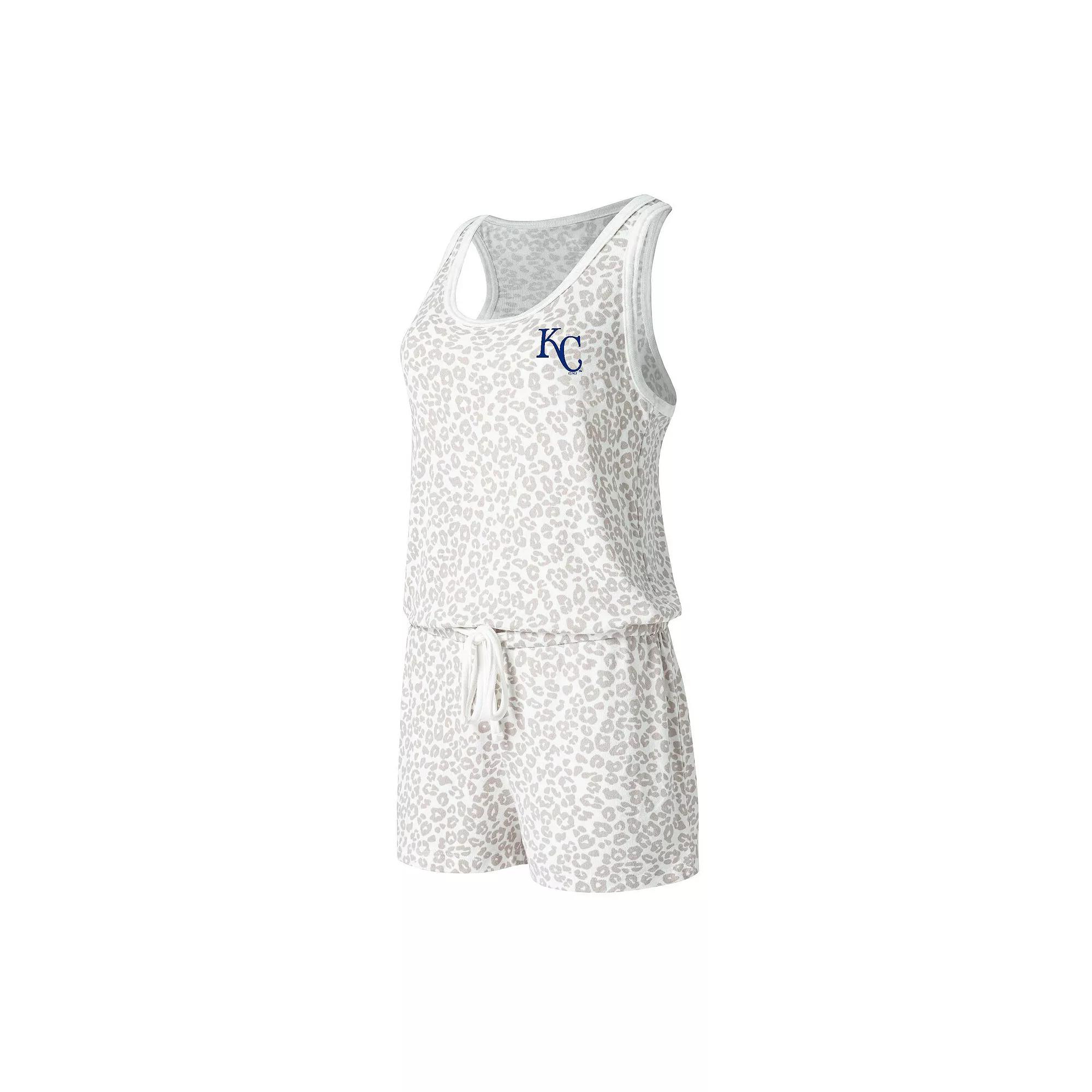 Women's Concepts Sport Cream Kansas City Royals Montana Hacci Knit Romper,  Product Image