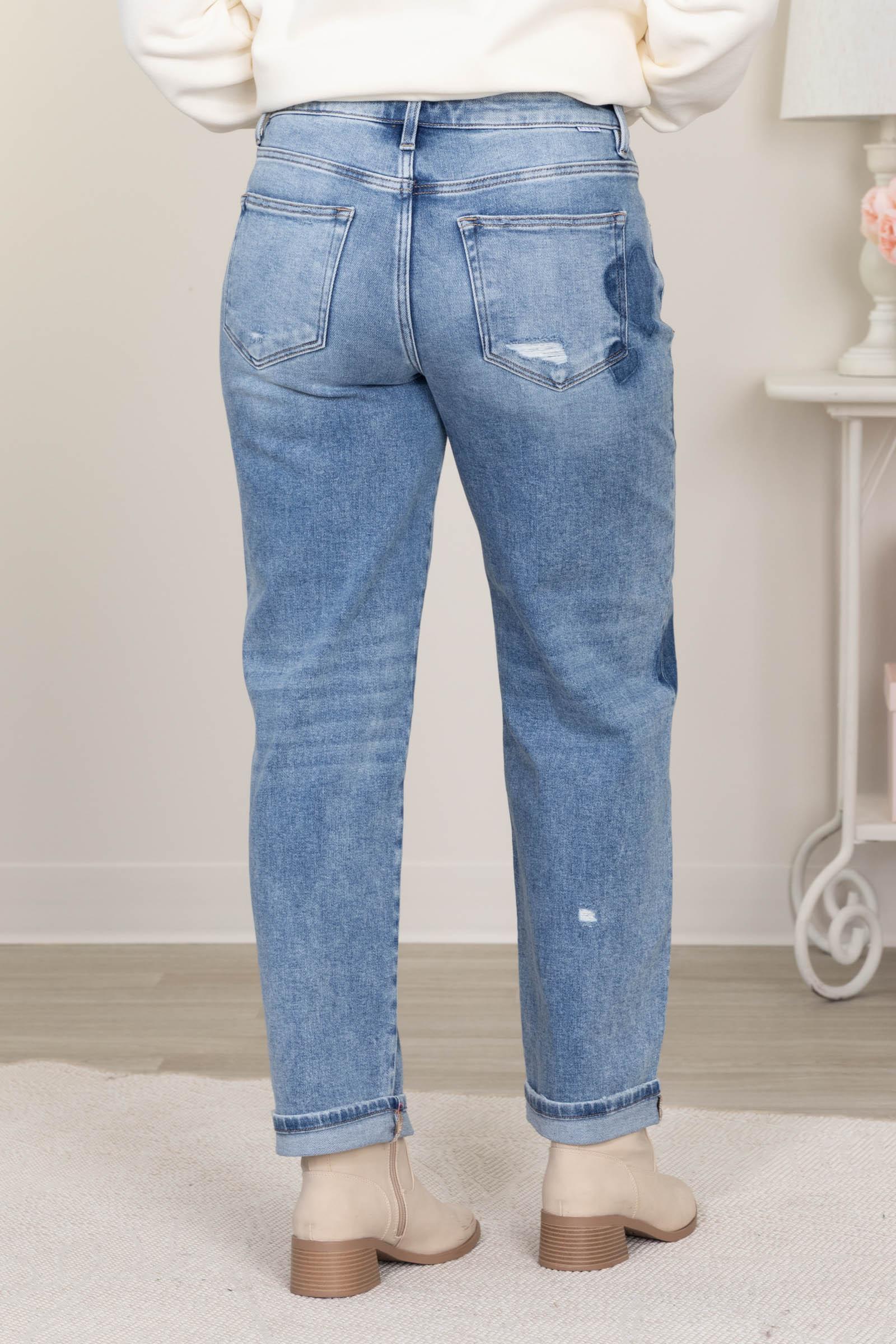 Risen Slouchy Boyfriend Shaded Hearts Jeans Product Image