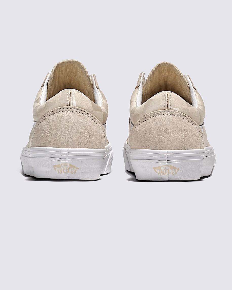 Old Skool Checkerboard Satin Shoe in Turtledove Beige| Vans US Product Image