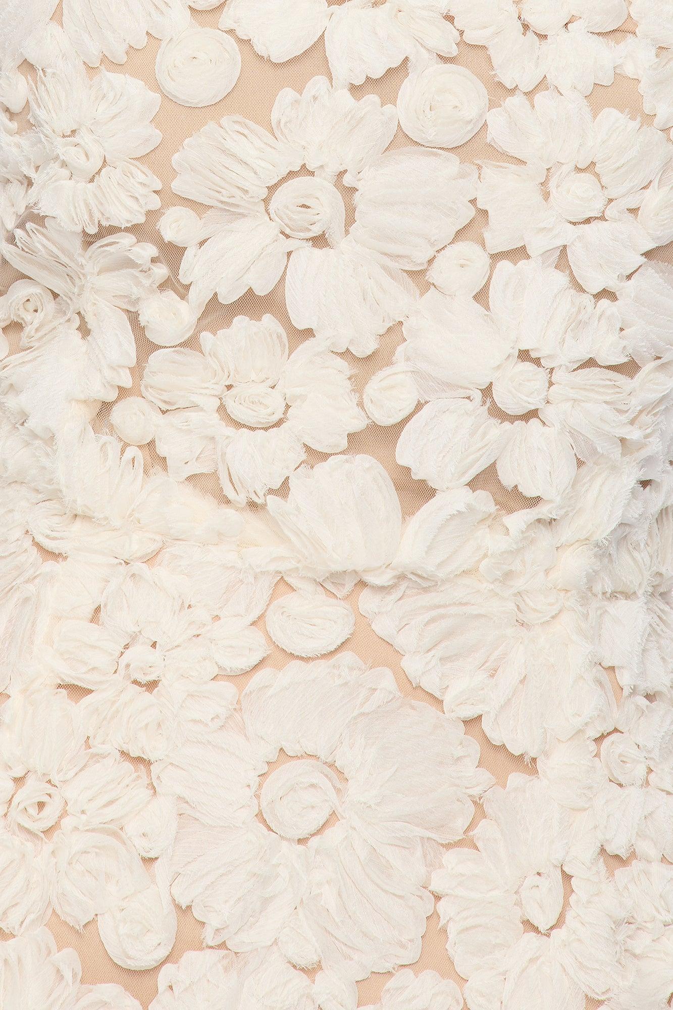 Polly Floral Applique Mini Dress - Ivory Female Product Image
