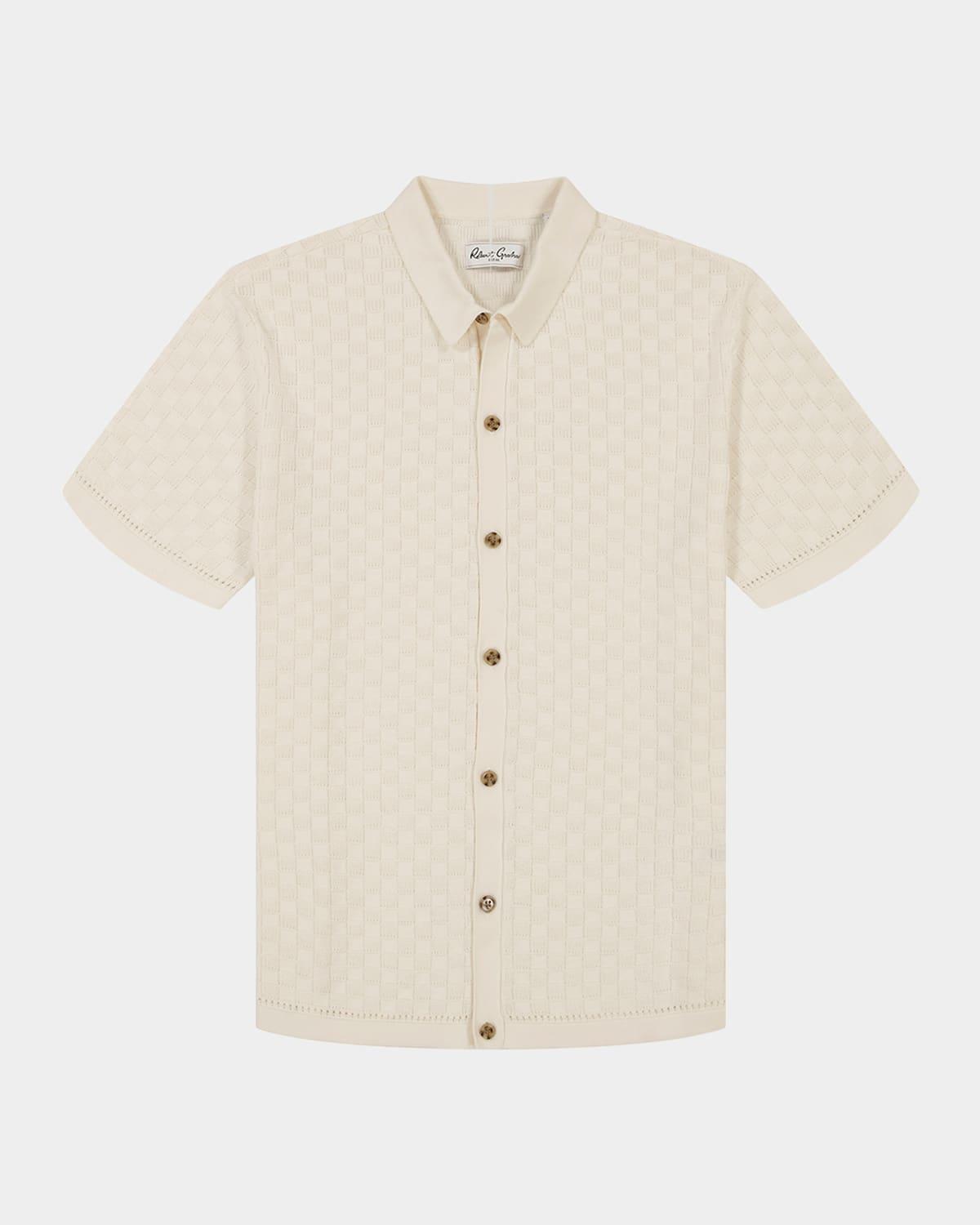 Men's Ames Cotton Jacquard Short-Sleeve Sweater Product Image