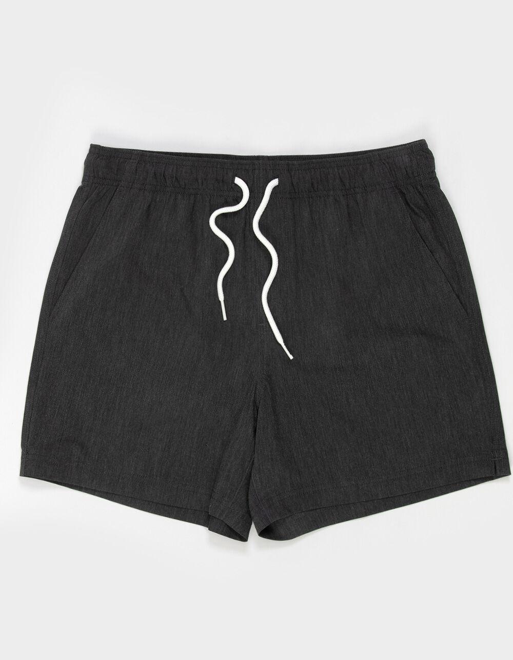 RSQ Mens Solid Swim Shorts - BLACK Product Image