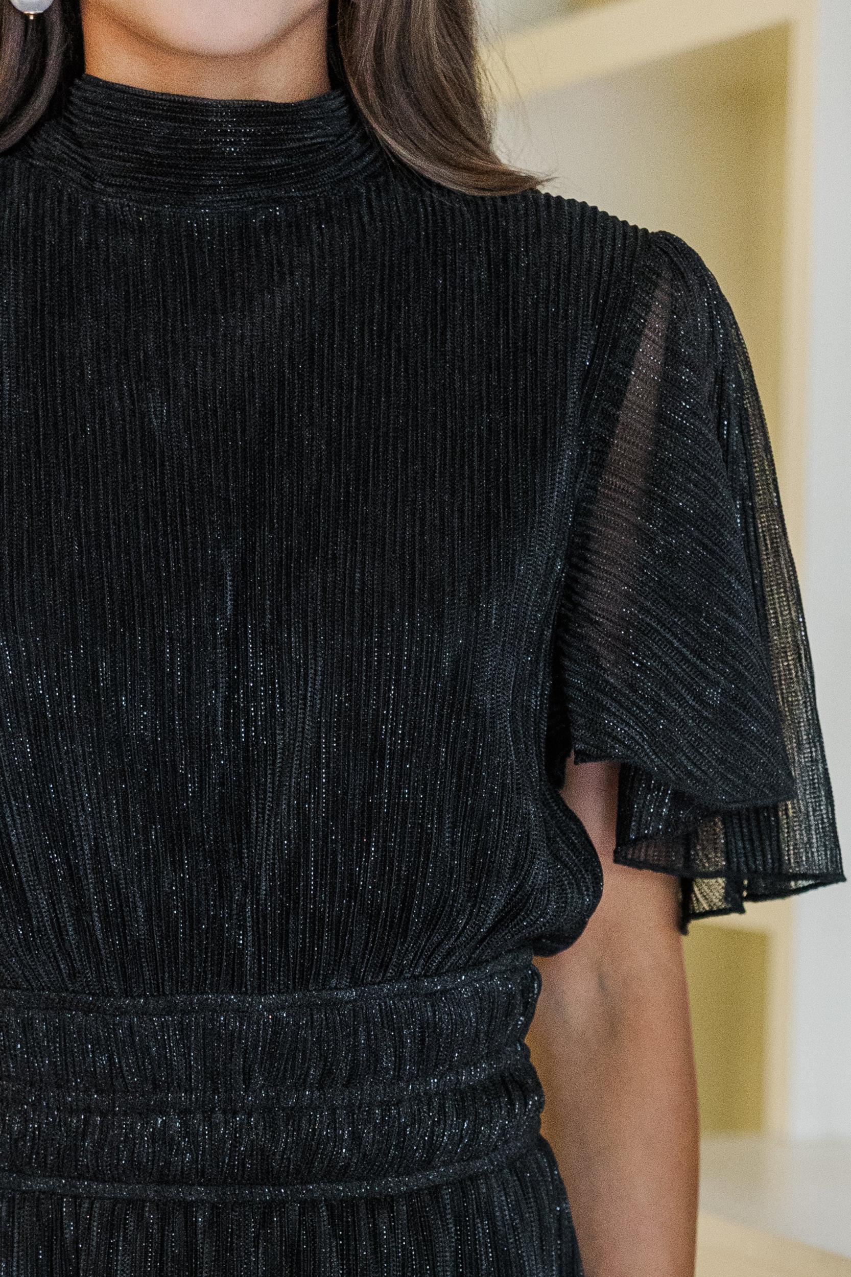 Shine Bright Black Glittery Dress Female Product Image