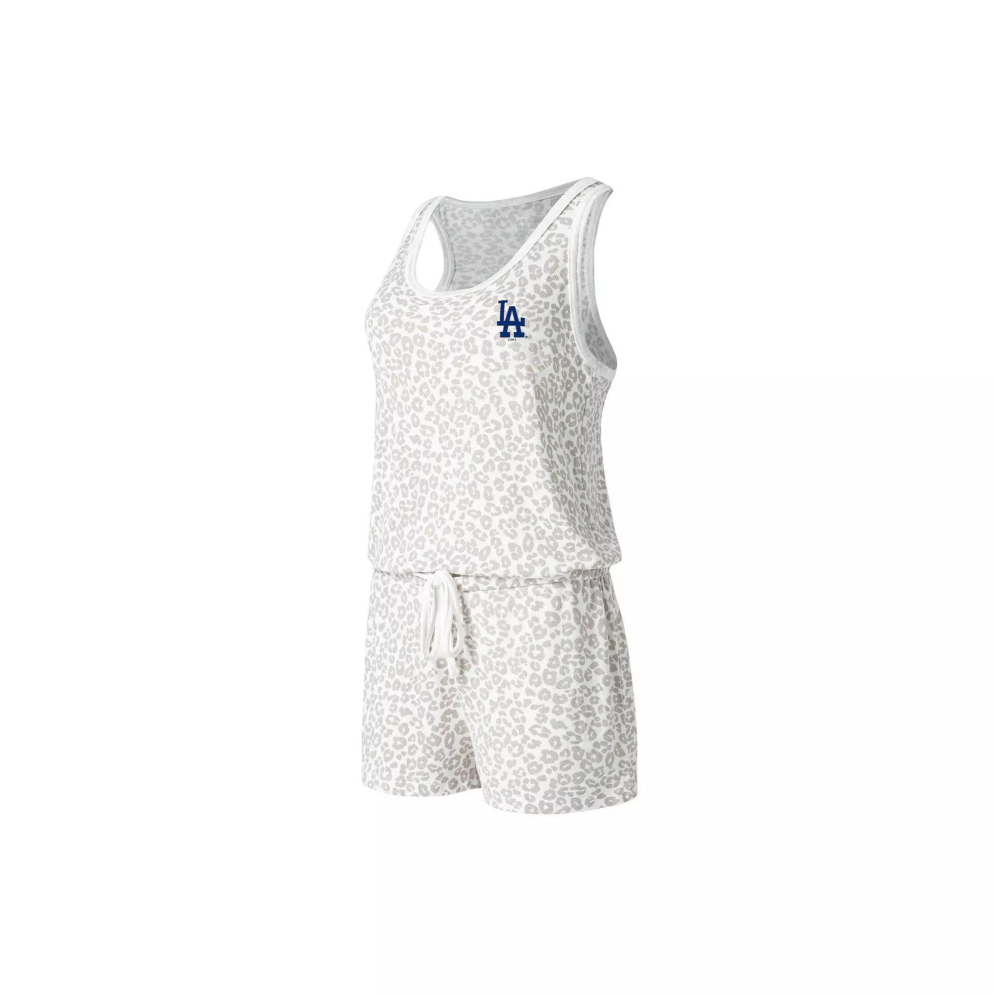 Women's Concepts Sport Cream Los Angeles Dodgers Montana Hacci Knit Romper,  Product Image