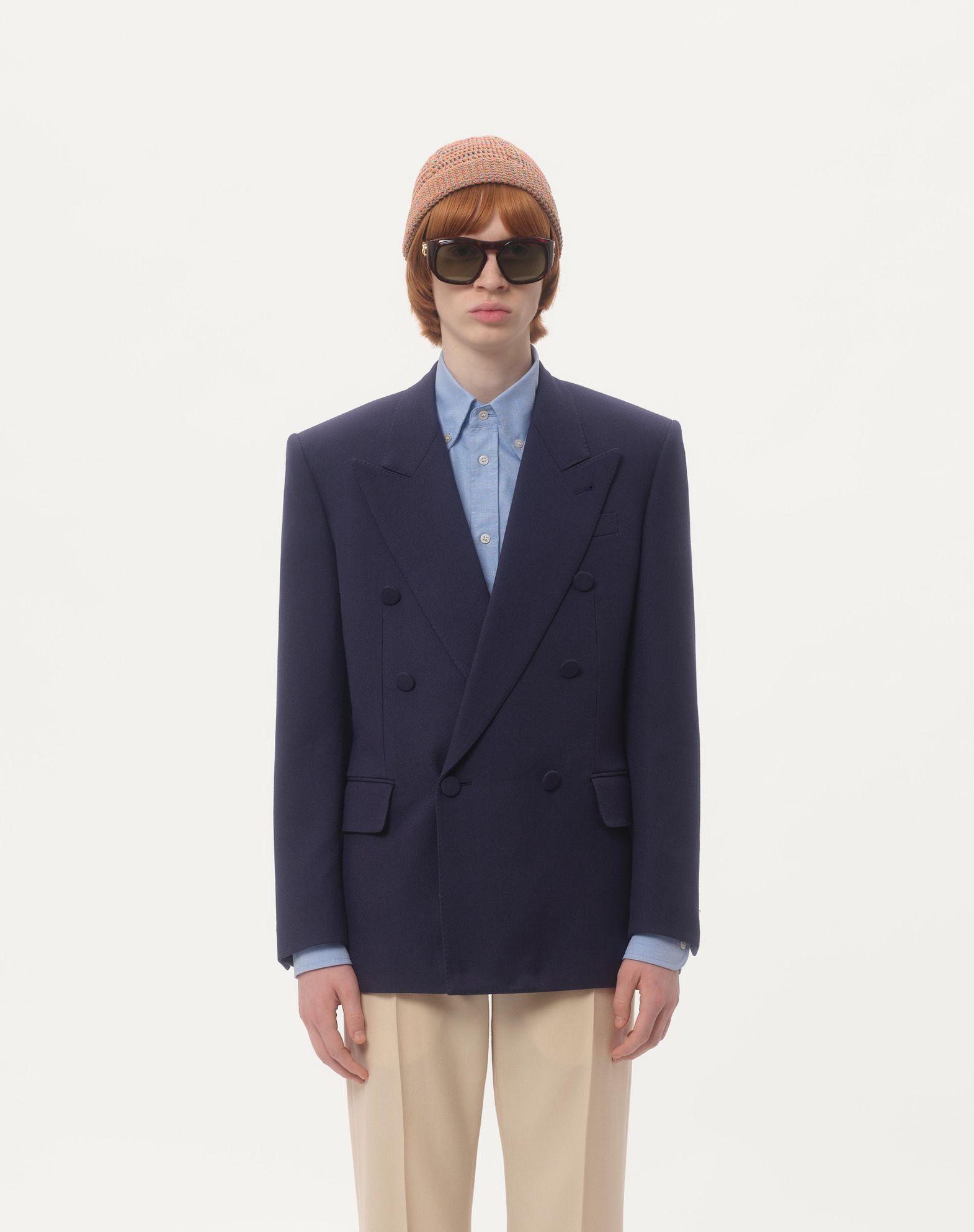 DOUBLE-BREASTED JACKET IN WOOL GABARDINE Product Image