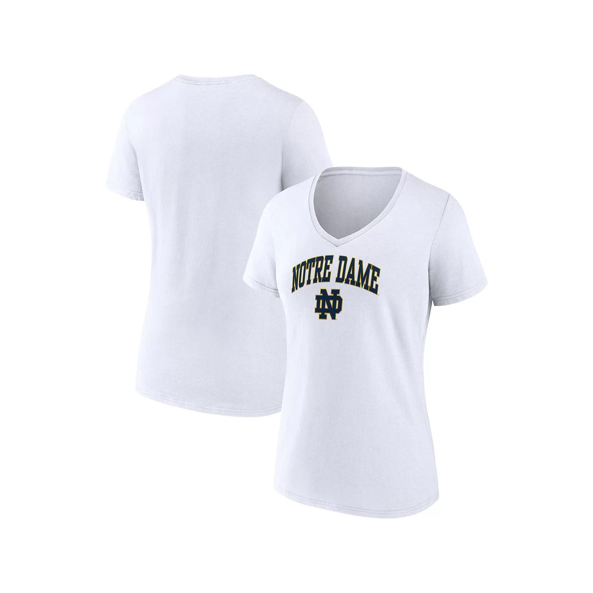 Women's Fanatics Branded White Notre Dame Fighting Irish Evergreen Campus V-Neck T-Shirt, Size: 2XL Product Image