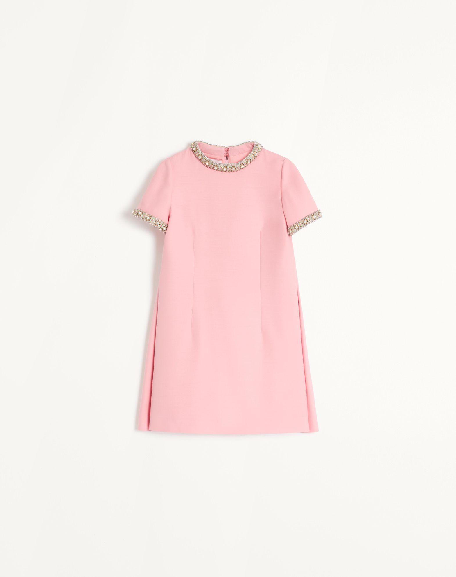 Embroidered Crepe Couture Short Dress Product Image