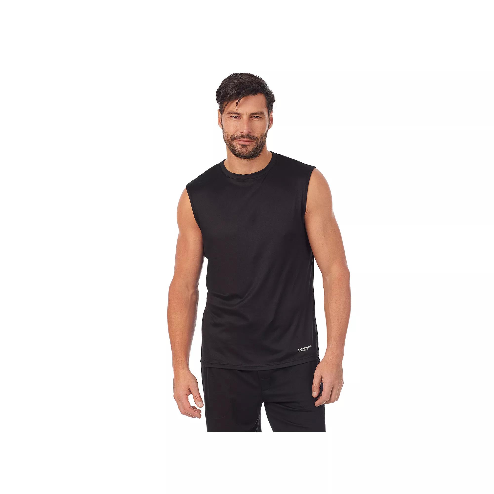 Men's Cuddl Duds® Far-Infrared Sleep Enhance Sleeveless Pajama Shirt, Size: XL, Black Product Image
