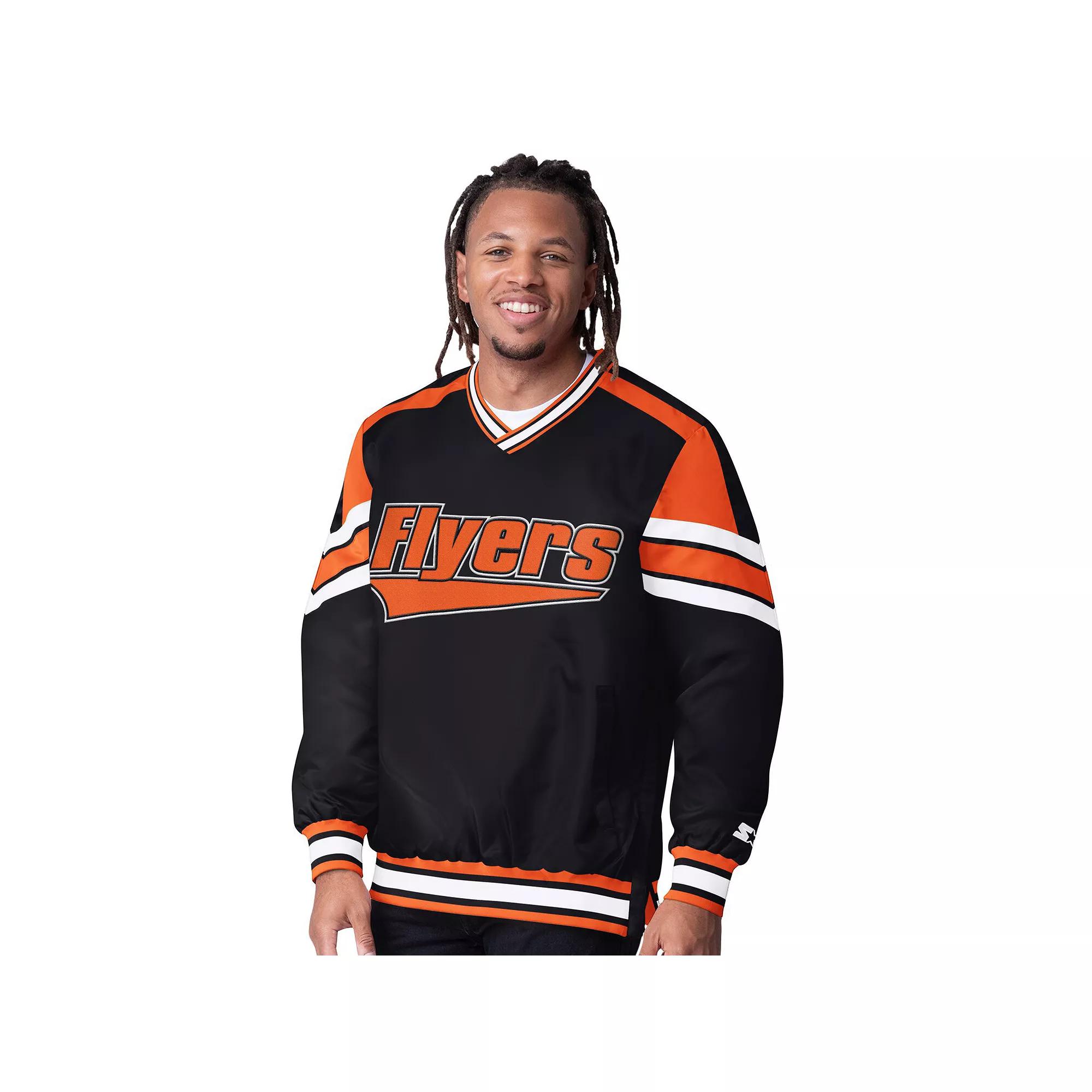 Men's Starter Orange Philadelphia Flyers Reliver I V-Neck Pullover Jacket,  Product Image