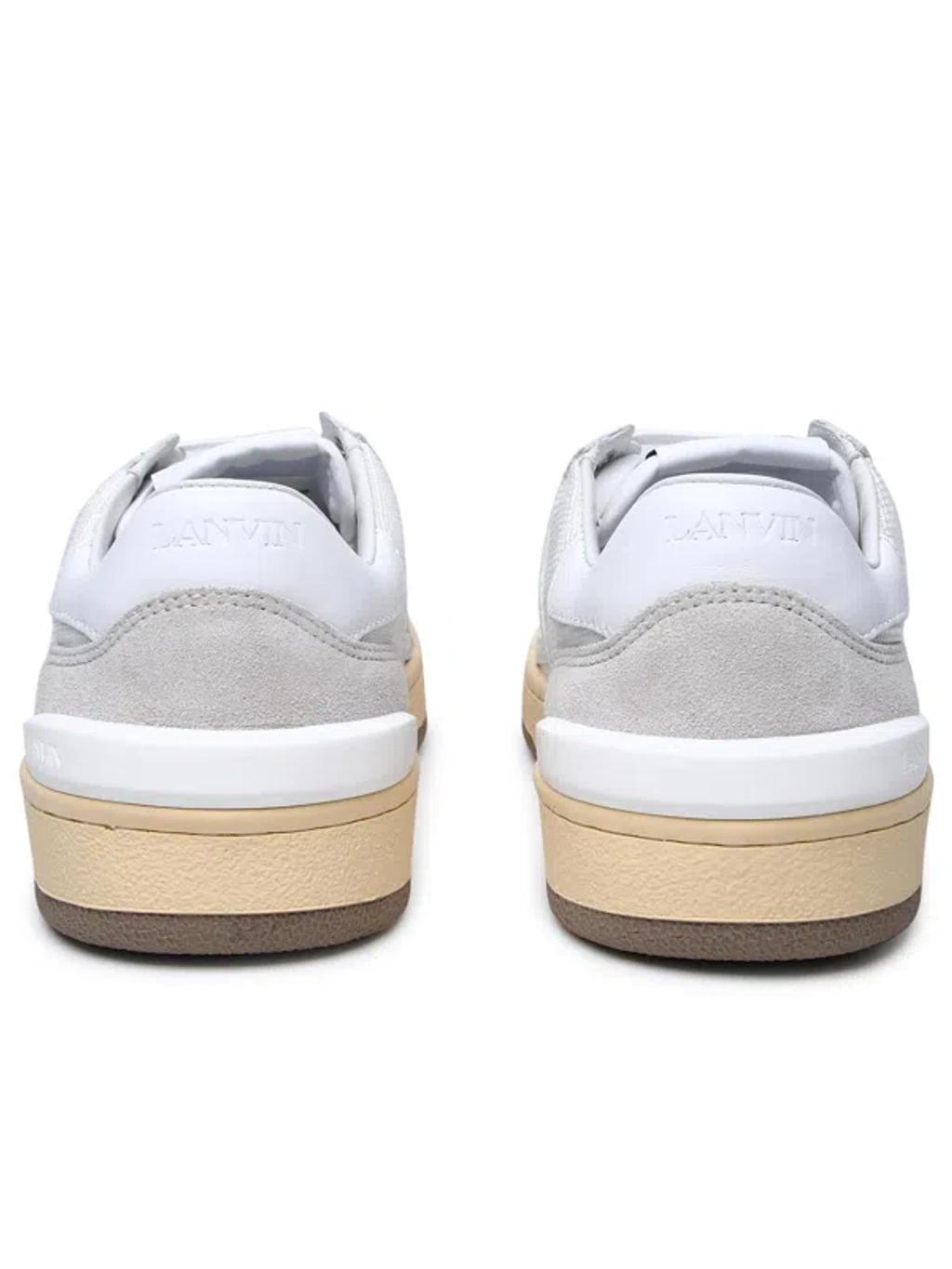 LANVIN Mesh And Leather Clay Sneakers With In White Product Image