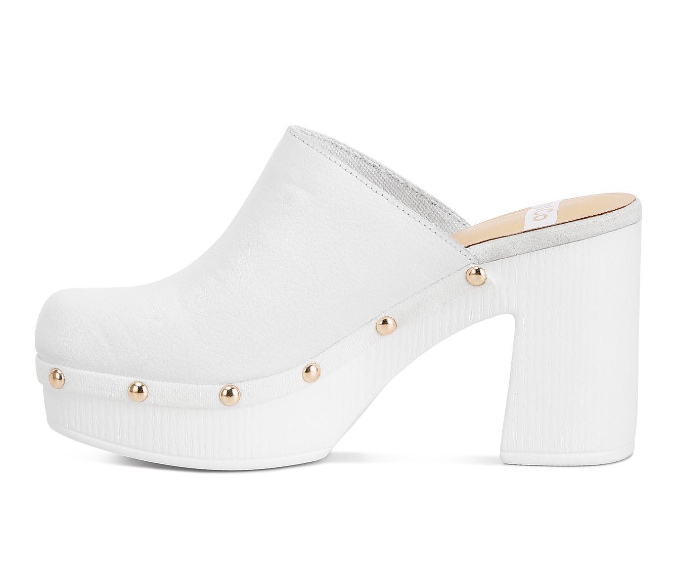 Women's Rag & Co Benji Recycled Leather Platform Heeled Clogs Product Image