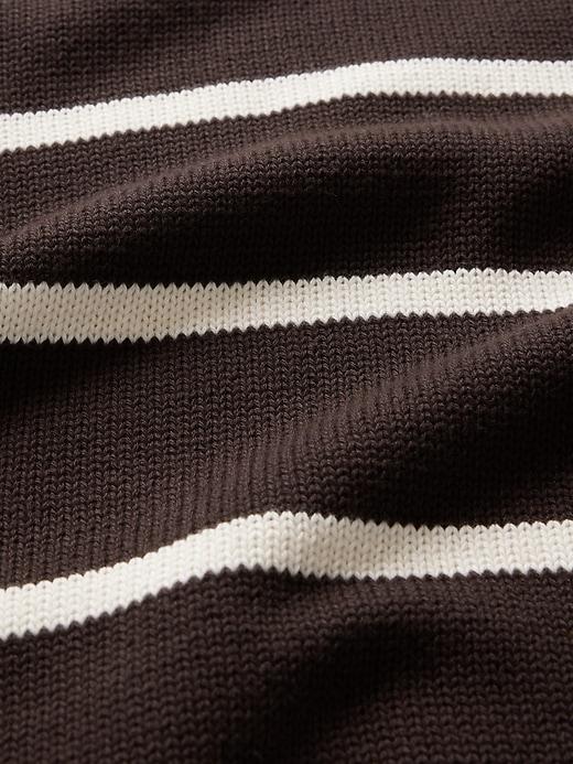 100% Cotton Oversized Split-Hem Mockneck Sweater Product Image