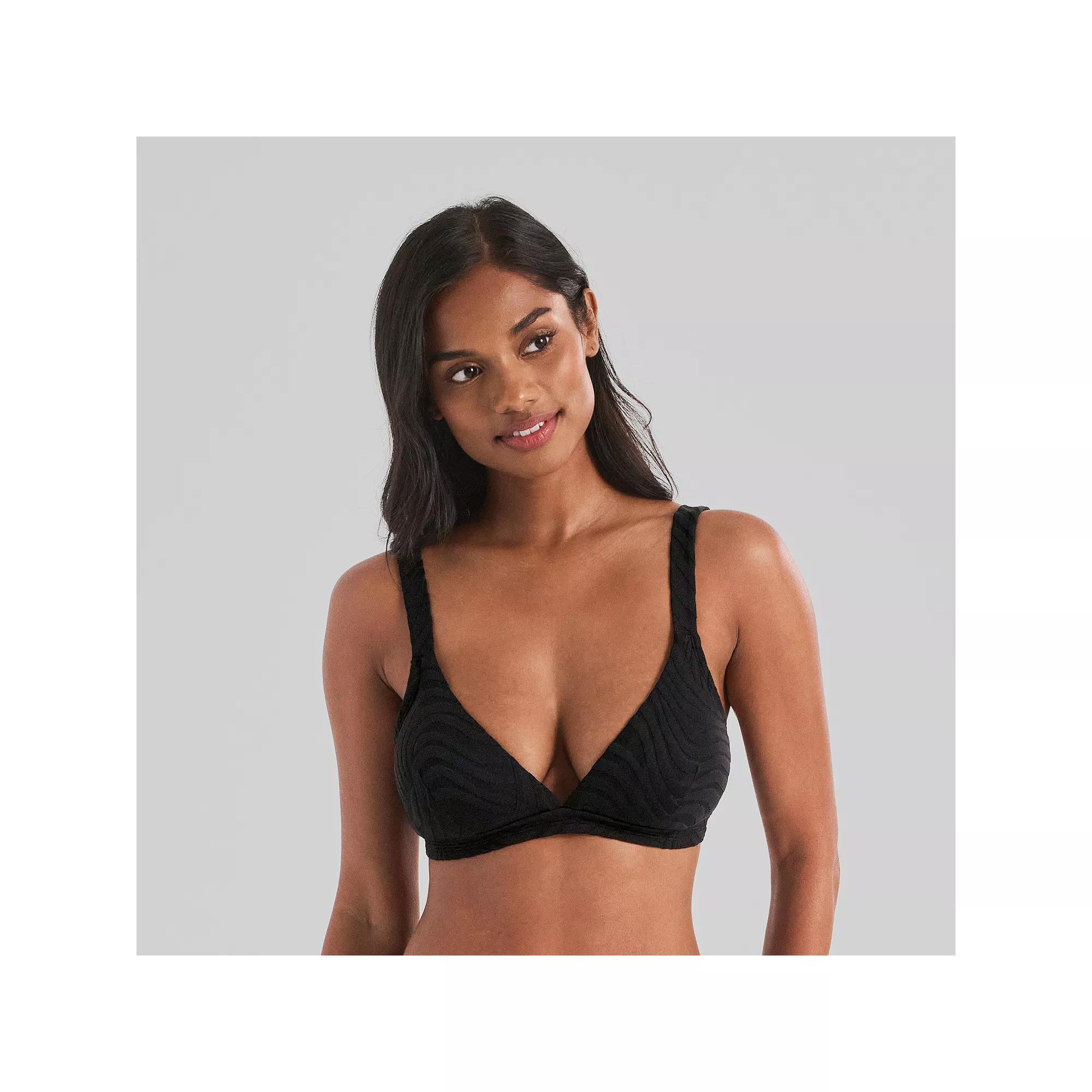 Women's Freshwater Banded Bralette Swim Top, Size: Small, Zebra Black Product Image