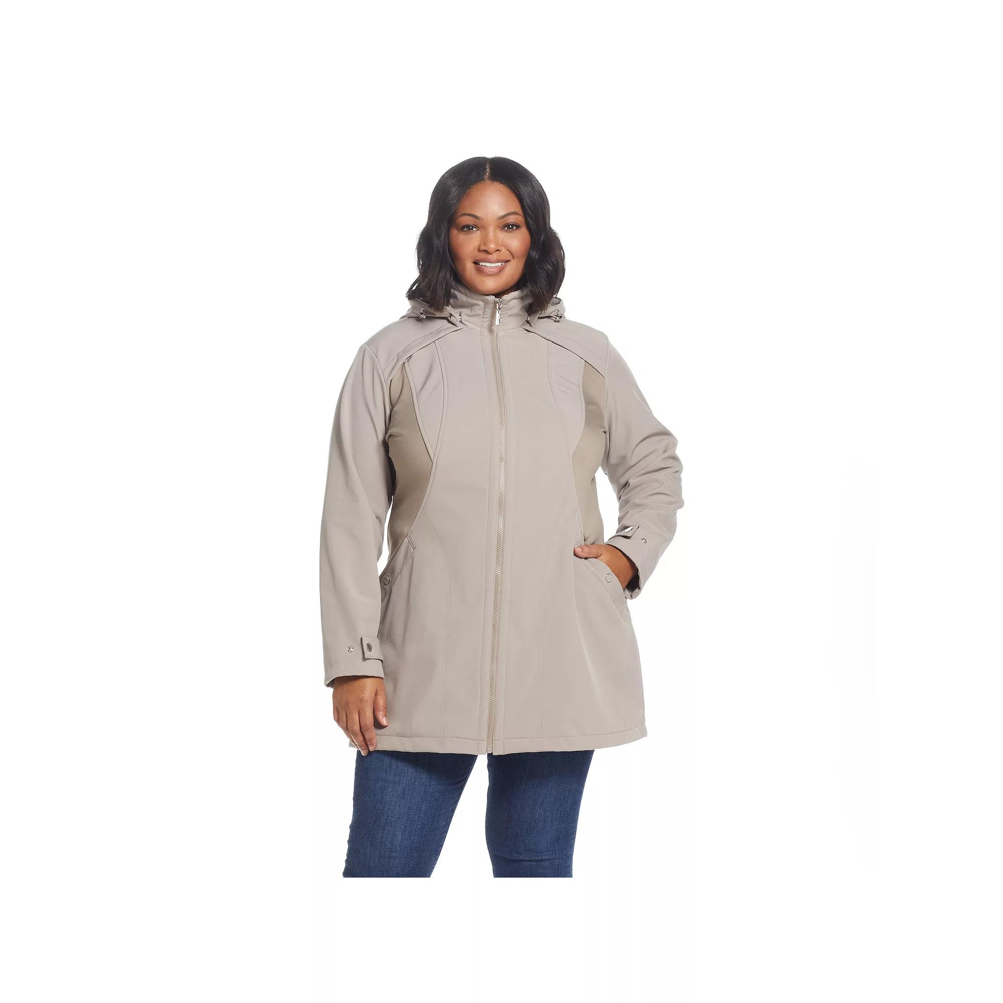 Plus Size Gallery Hooded Soft-Shell Jacket, Women's, Size: 1XL, Pebble Product Image
