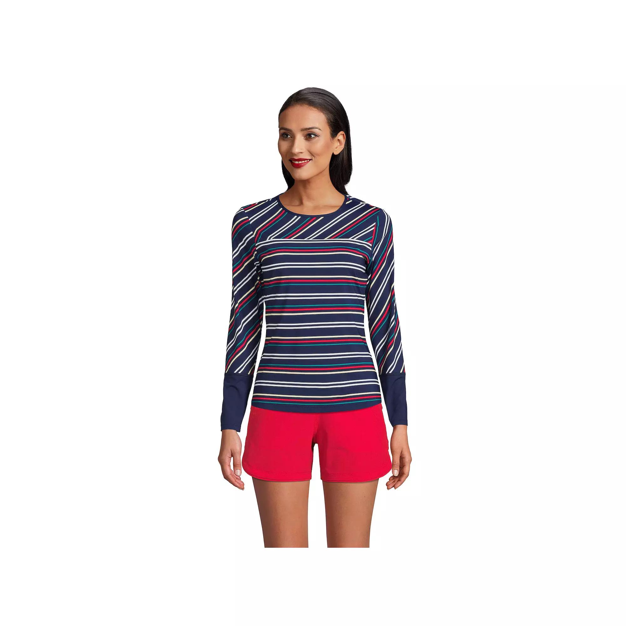Petite Lands' End UPF 50 Long Sleeve Rash Guard, Women's,  Product Image