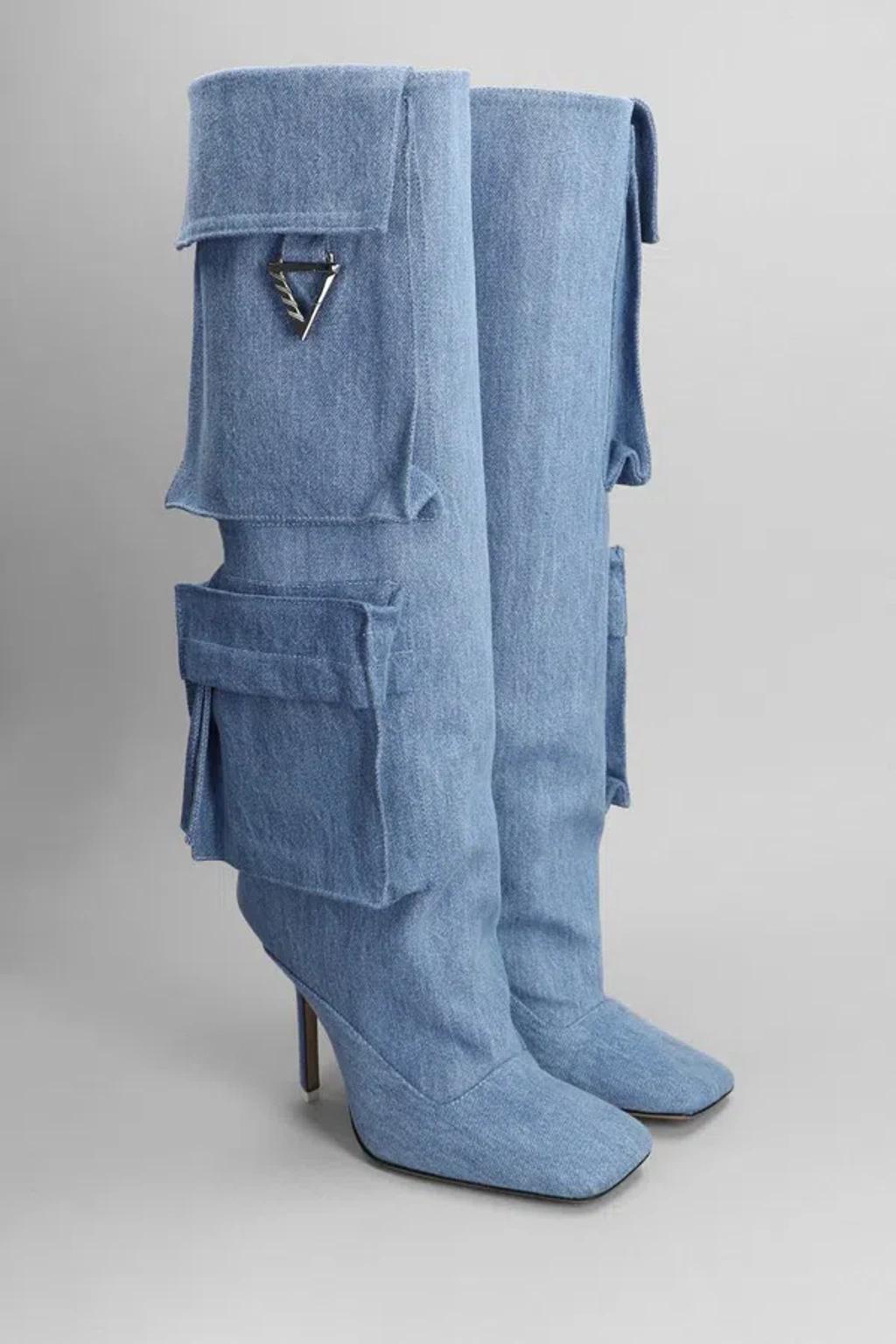 ATTICO Light Blue Fabric Boots Product Image