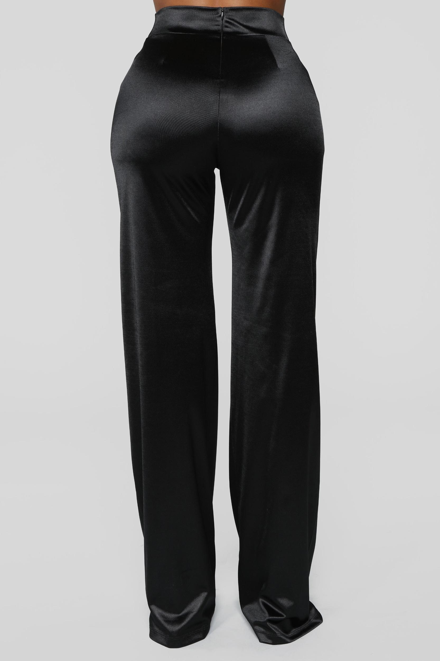 Make A Wish Stretch Satin Pants - Black Product Image