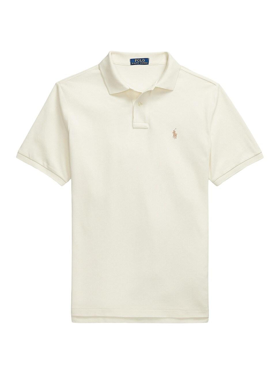 Mens Logo Cotton Mesh Polo Shirt Product Image
