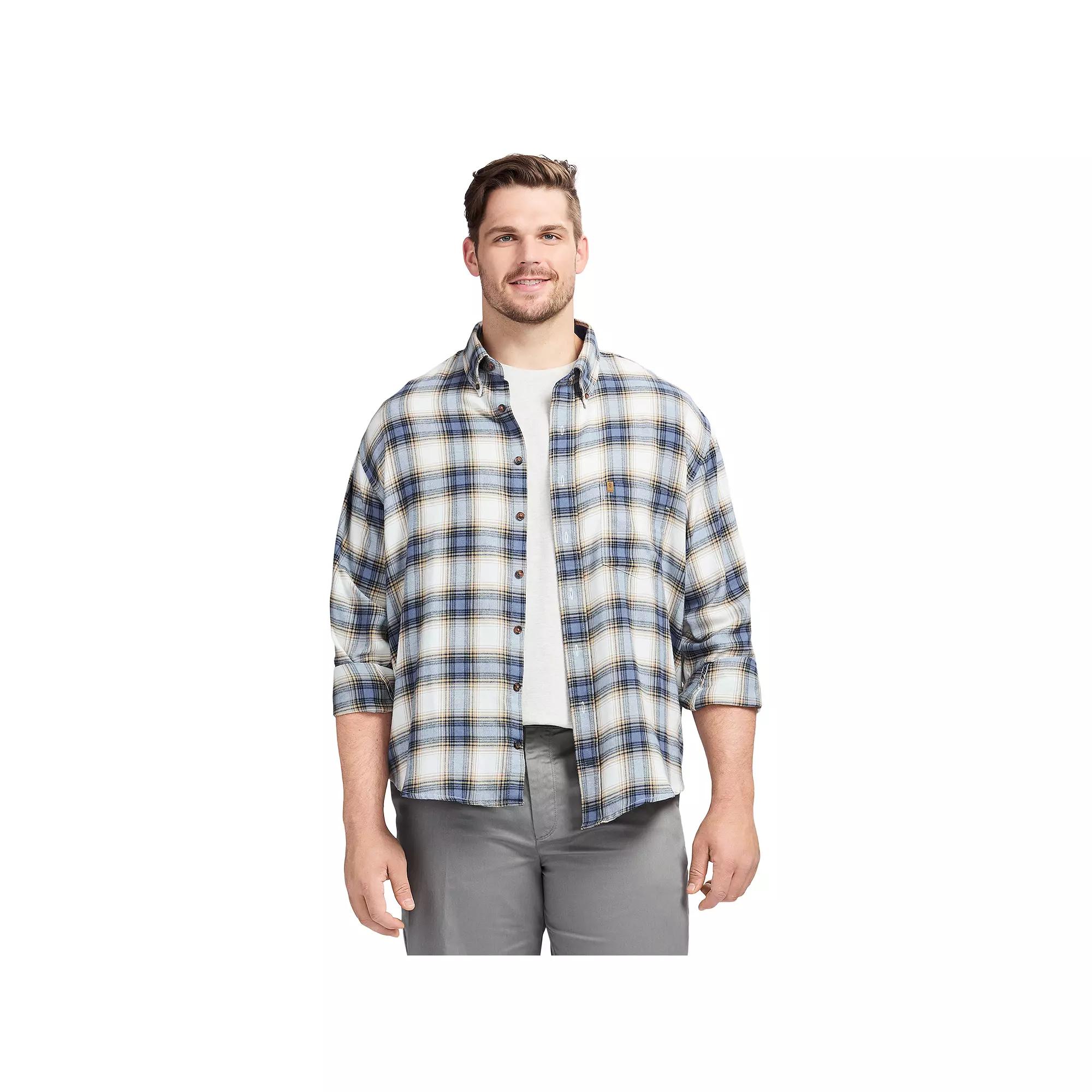 Big & Tall IZOD Stratton Flannel Long Sleeve Button Down Shirt, Men's,  Product Image