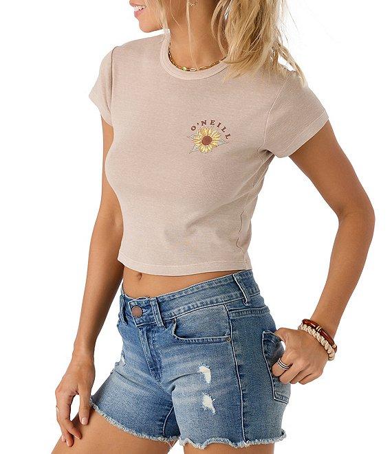 O'Neill Scenic Dreamz Short Sleeve Graphic Cropped Rib Knit T-Shirt Product Image