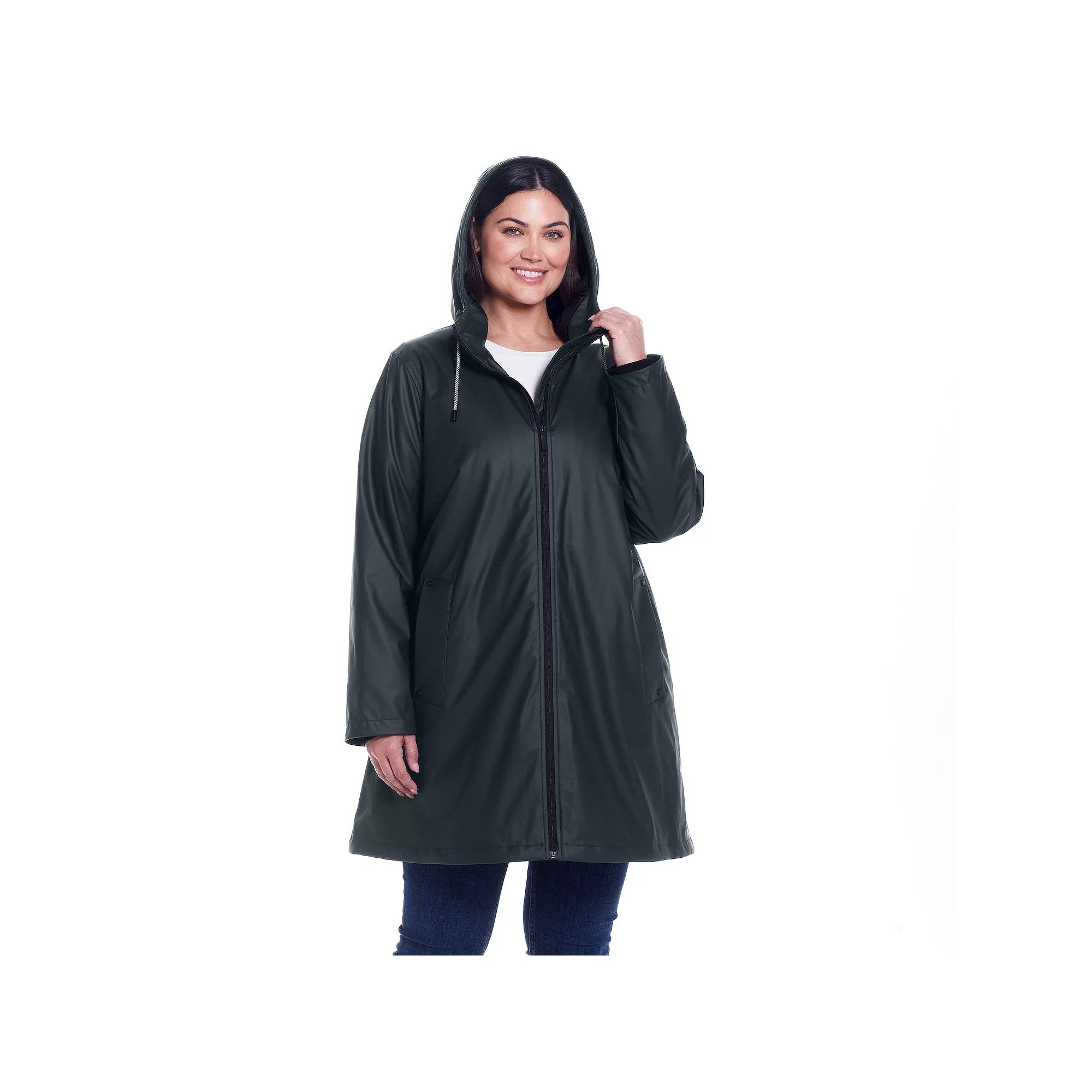 Plus Size Weathercast Water-Resistant Hooded Rain Jacket, Women's, Size: 3XL, Blue Product Image