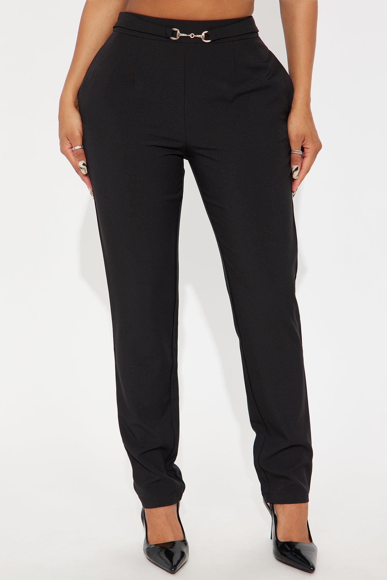Karla Belted Cigarette Pant - Black Product Image