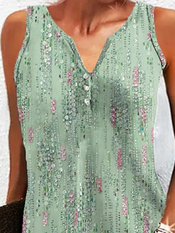 Loose Plus Size Printed Split-Joint V-Neck Mini Dresses Product Image