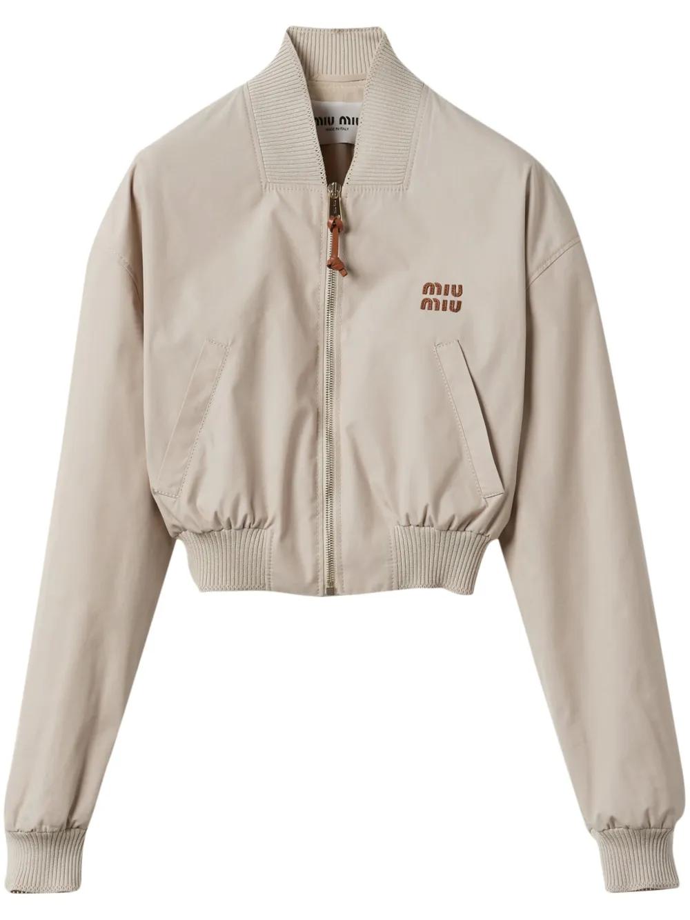 Panama cropped bomber jacket Product Image