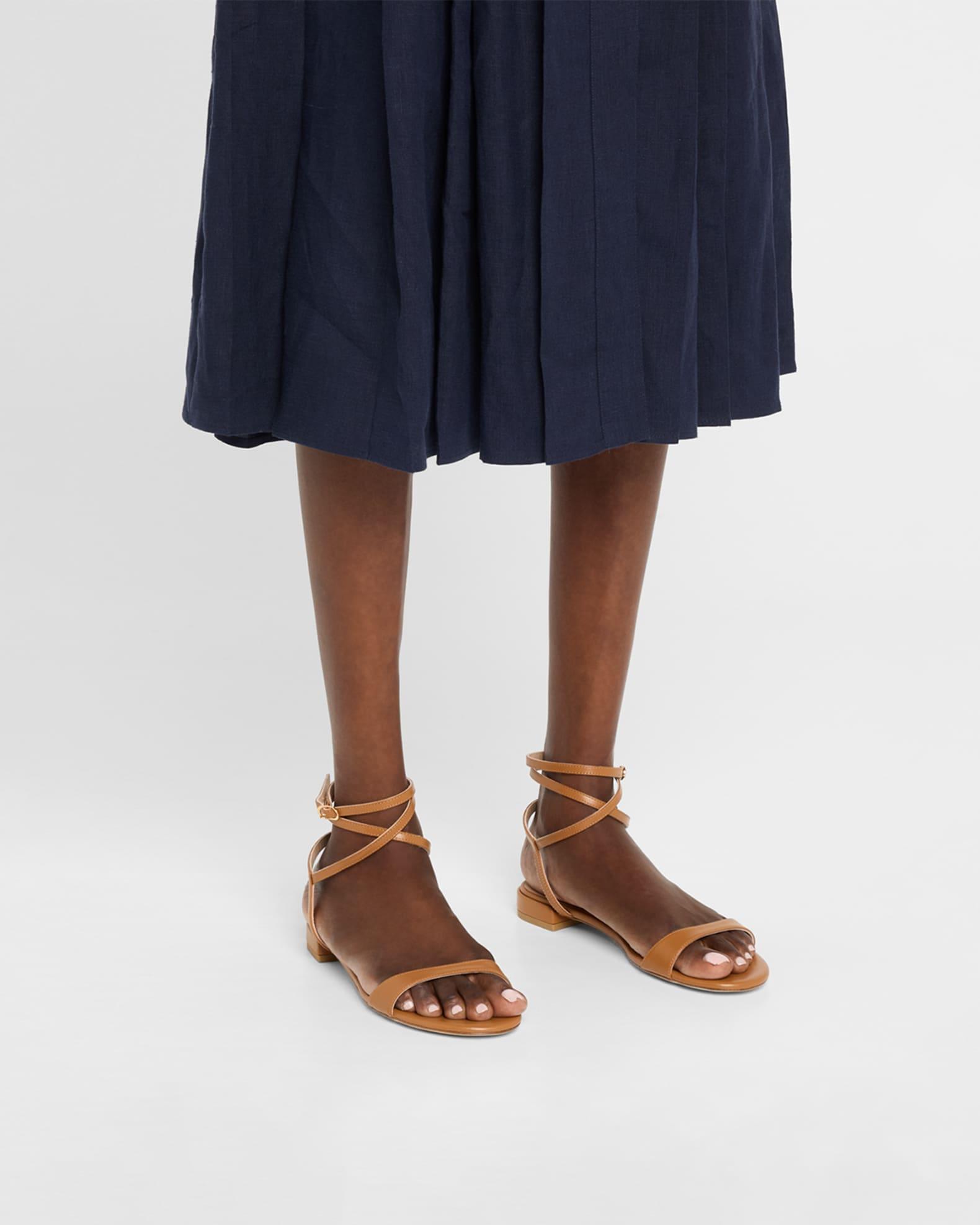 Nudist Leather Ankle-Wrap Sandals Product Image