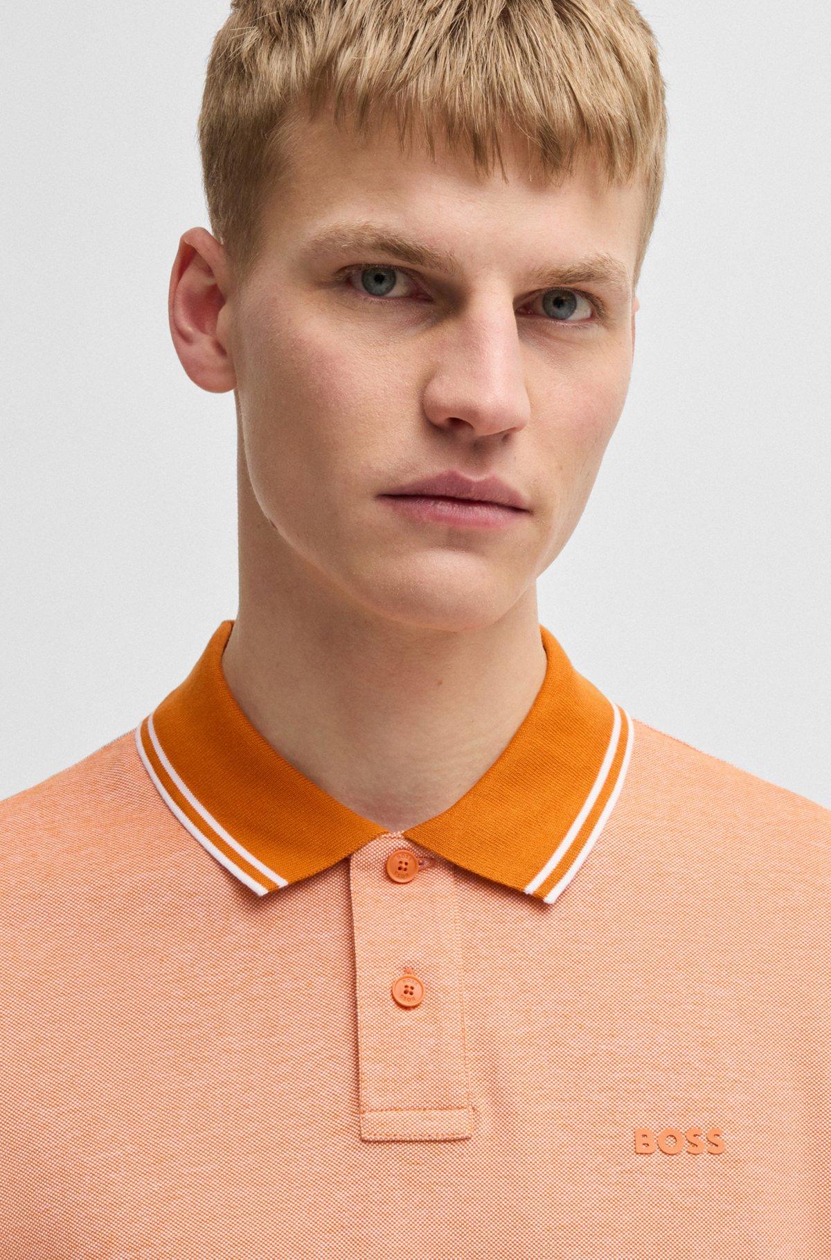 Cotton-piqué polo shirt with all-over print Product Image