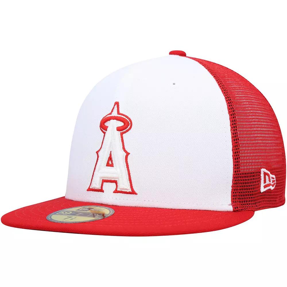 Men's New Era  Red/White Los Angeles Angels 2023 On-Field Batting Practice 59FIFTY Fitted Hat, Size: 7 5/8 Product Image